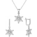 Agate Silver Jewelry Set Snowflakes AGT-SET03W (necklace, pendant, earrings) Agate Silver Jewelry Set Snowflakes AGT-SET03W (necklace, pendant, earrings)