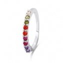 Brilio Silver Brilio Silver Decent silver ring with colored zircons RI063W Brilio Silver Brilio Silver Decent silver ring with colored zircons RI063W