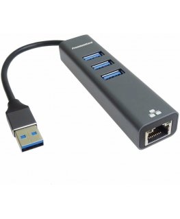 PremiumCord adapter USB3.2 - LAN RJ45 ETHERNET 10/100/1000 MBIT + 3x USB3.2 port