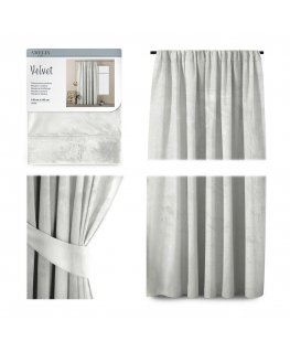 Yöverho AmeliaHome VELVET 140X245 cm, 1 kpl, teippi/koukut, väri: valkoinen