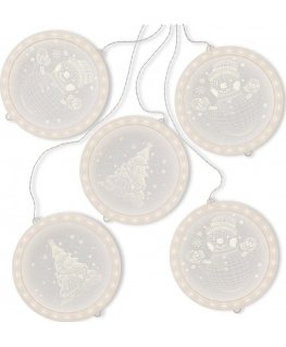 AmeliaHome Led Stained Glass AH WINTER WHEEL 5-piece set