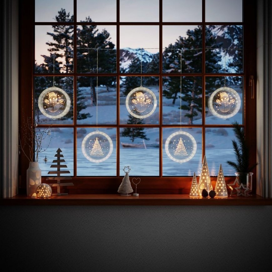 AmeliaHome Led Stained Glass AH WINTER WHEEL 5-piece set – 2