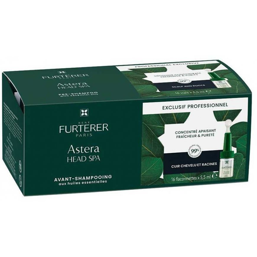 René Furterer Pre-Šampūnas care to soothe the scalp Astera Head Spa 16 x 5.5 ml 5.5ml atstatomoji plaukų priežiūros priemonė – 2