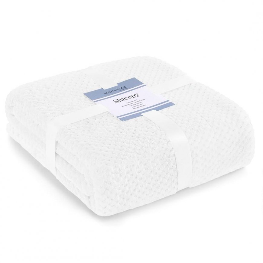 AmeliaHome Blanket SHLEEPY, 130X180 cm, color: white – 3