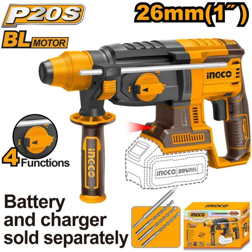 Ingco CRHLI20228 cordless drilling hammer without battery and charger – 3