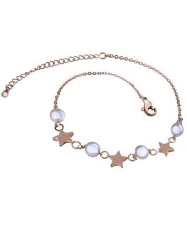 Troli Daili gold-plated anklet with pearls