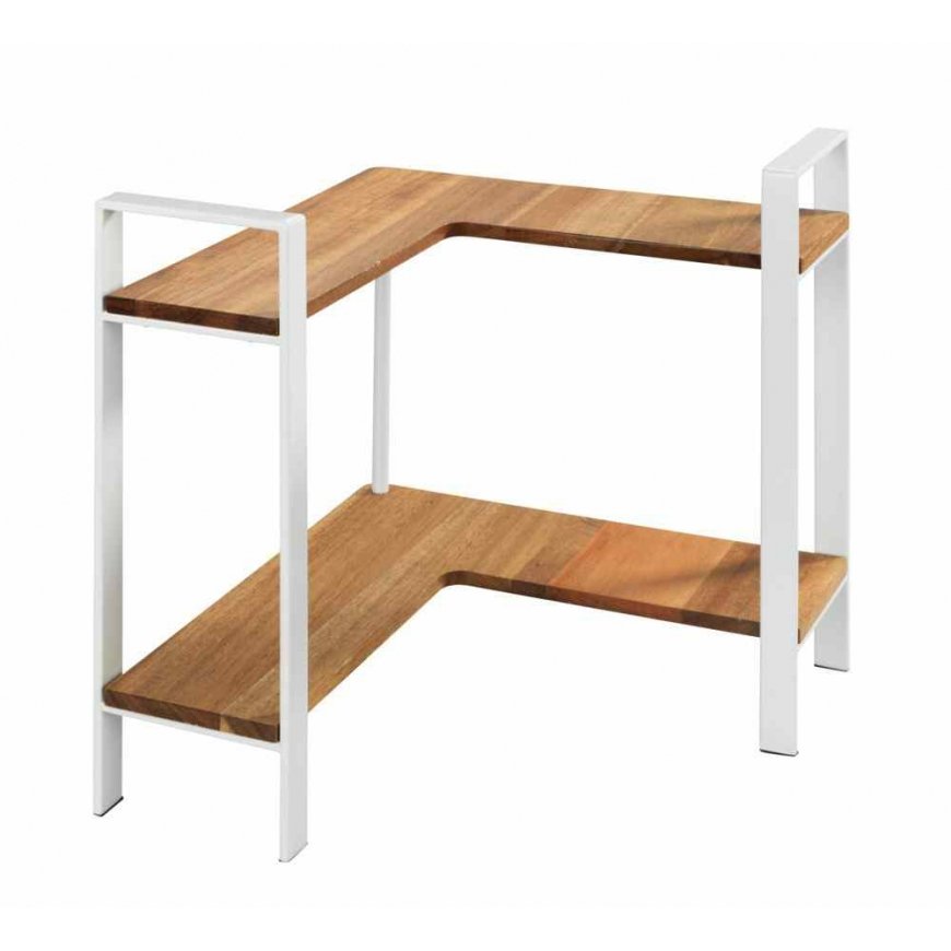 WENKO 53025100 shelve Corner shelf Freestanding Metal, Wood White, Wood
