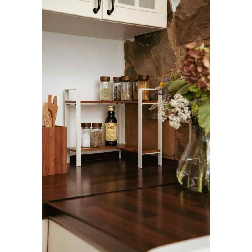 WENKO 53025100 hylly Kulmahylly Vapaasti seisova Metalli, Puu Valkoinen, Puu – 4