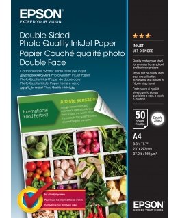 Epson Double-Sided Photo Quality Inkjet tintes printeru papīrs A4 (210x297 mm) Plakans 50 lapas