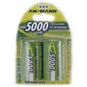 Ansmann Blister 2 X Akku NiMH Mono/D 5000 mAh D / HR20 Nikkel-metallhüdriid (NiMH)