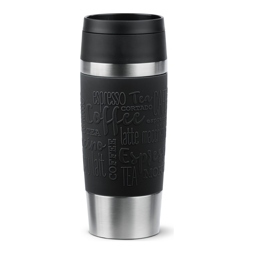 EMSA Travel Mug Classic N2020200 reisitass 360 ml Must, Roostevaba teras Roostevaba teras