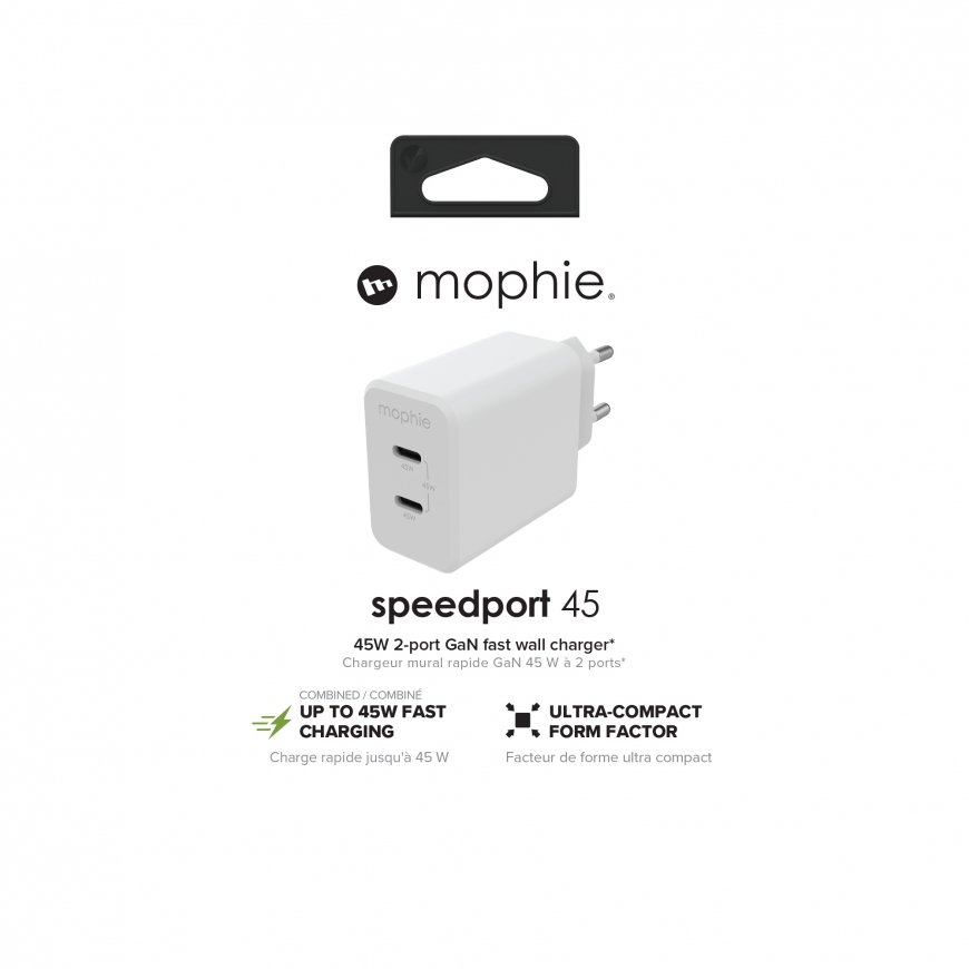 mophie 409909299 mobiilseadme laadija Sülearvuti, Nutitelefon, Tahvel Valge Vahelduvvool Kiirlaadimi – 3