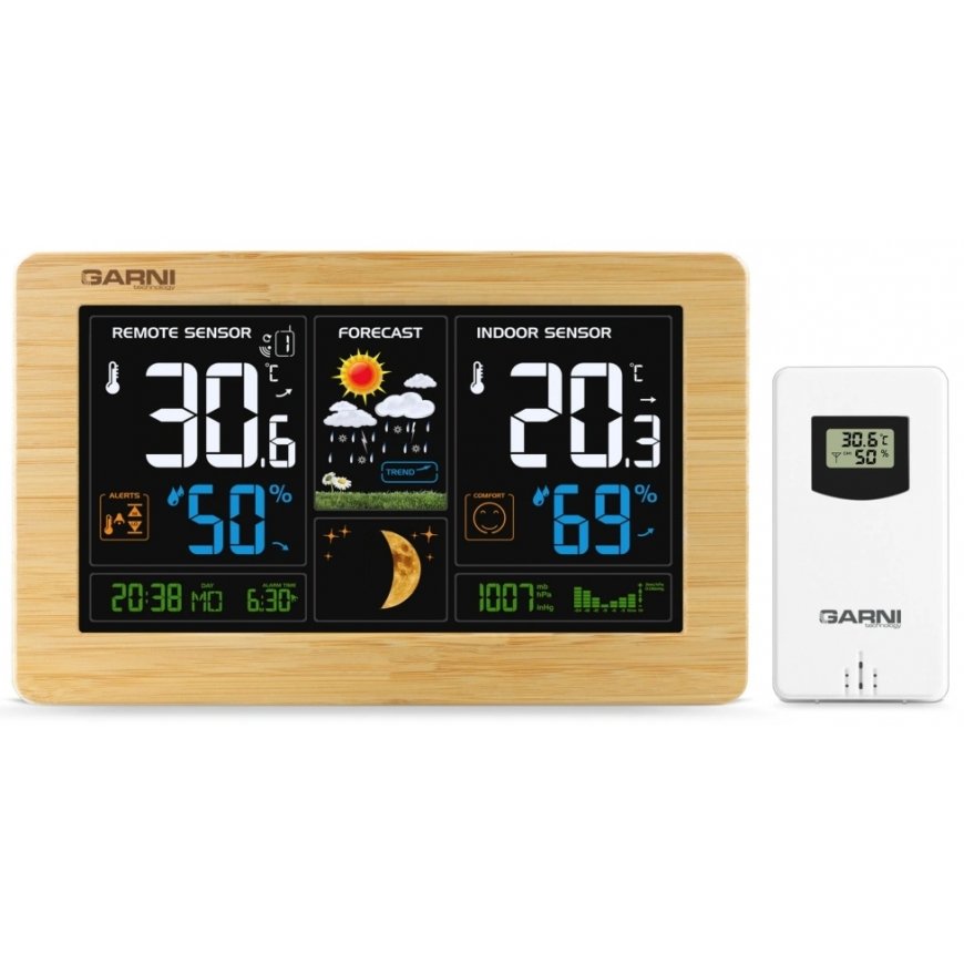 GARNI 547 Line Valkoinen, Puu LCD DC/akku