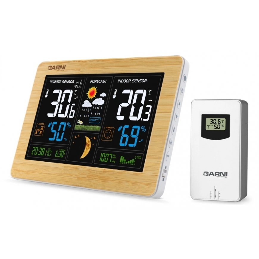 GARNI 547 Line Valkoinen, Puu LCD DC/akku – 2