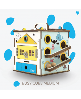 BusyBuddyToys - wooden activity cube for kids (3+)