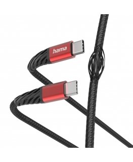 Hama Extreme USB kabelis USB 2.0 1,5 m USB C Melns, Sarkans