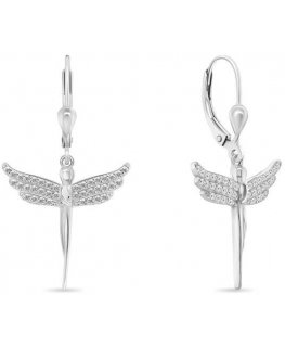 Brilio Silver Hopeiset roikkuvat korvakorut Angels EA947W
