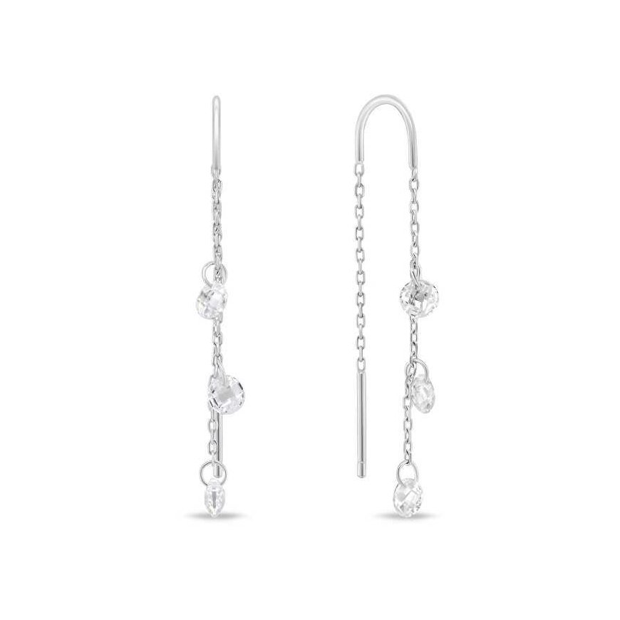 Brilio Silver Brilio Silver Decent chain earrings with zircons EA895W