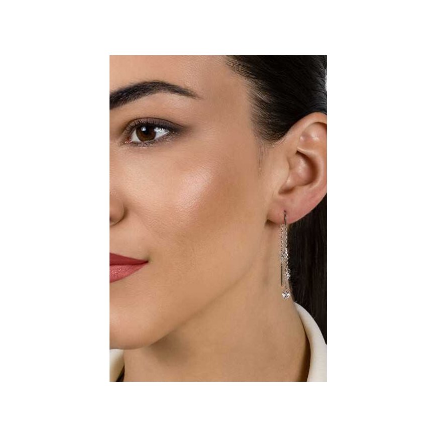 Brilio Silver Brilio Silver Decent chain earrings with zircons EA895W – 3