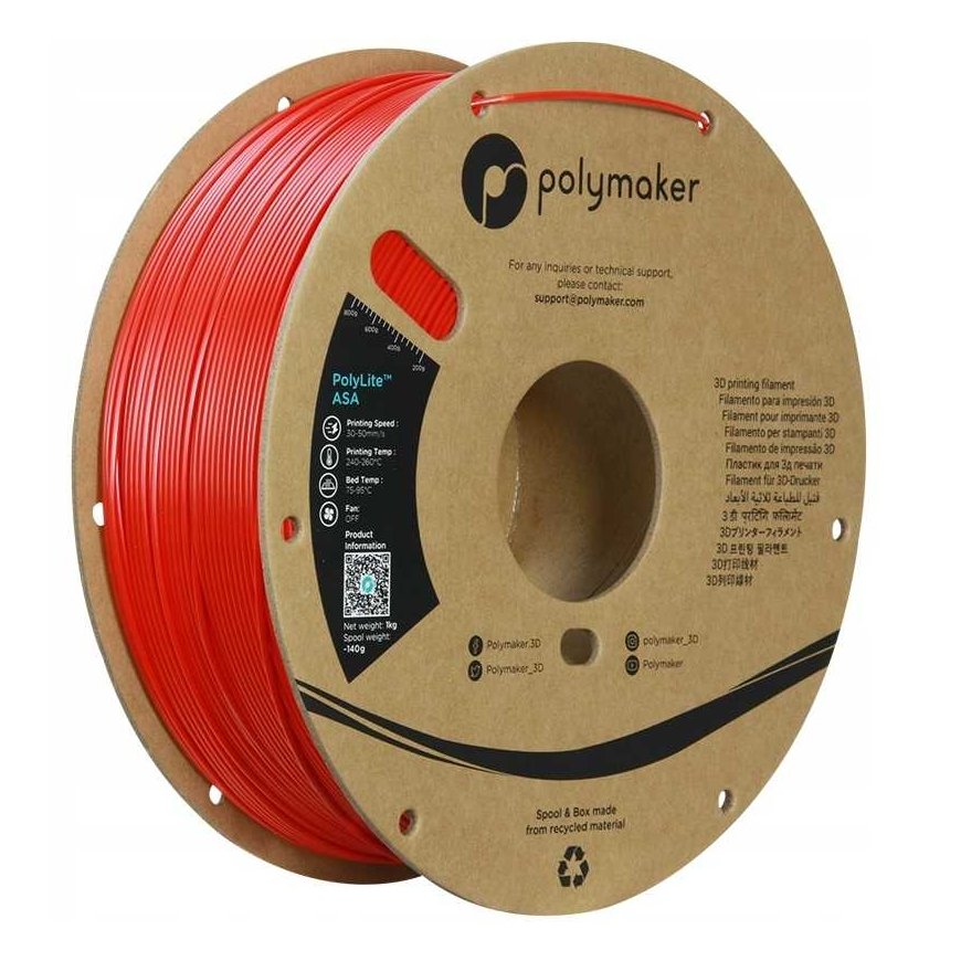 Polymaker PolyLite ASA - 1kg - 1,75mm - Punainen – 5