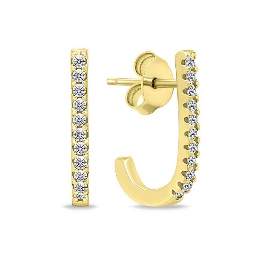 Brilio Silver Brilio Silver Original gold-plated earrings with zircons EA618Y