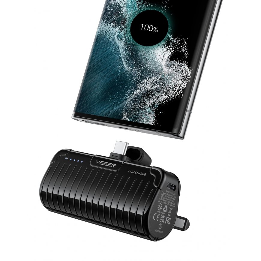 VEGER PLUGON-C PRO nešiojamasis įkroviklis Ličio-jonų (Li-Ion) 5000 mAh Juoda