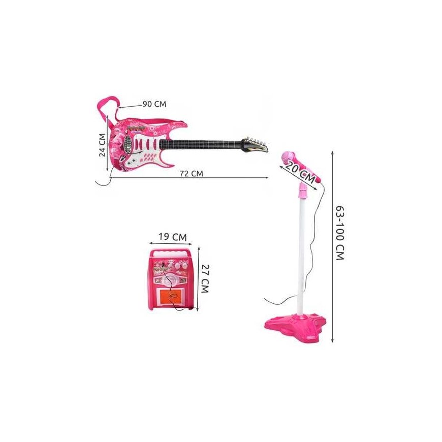 Iso Trade Gitara+mikrofonas+rožinis stiprintuvas – 5