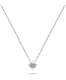 Brilio Silver Minimalist silver necklace with zircon NCL73W