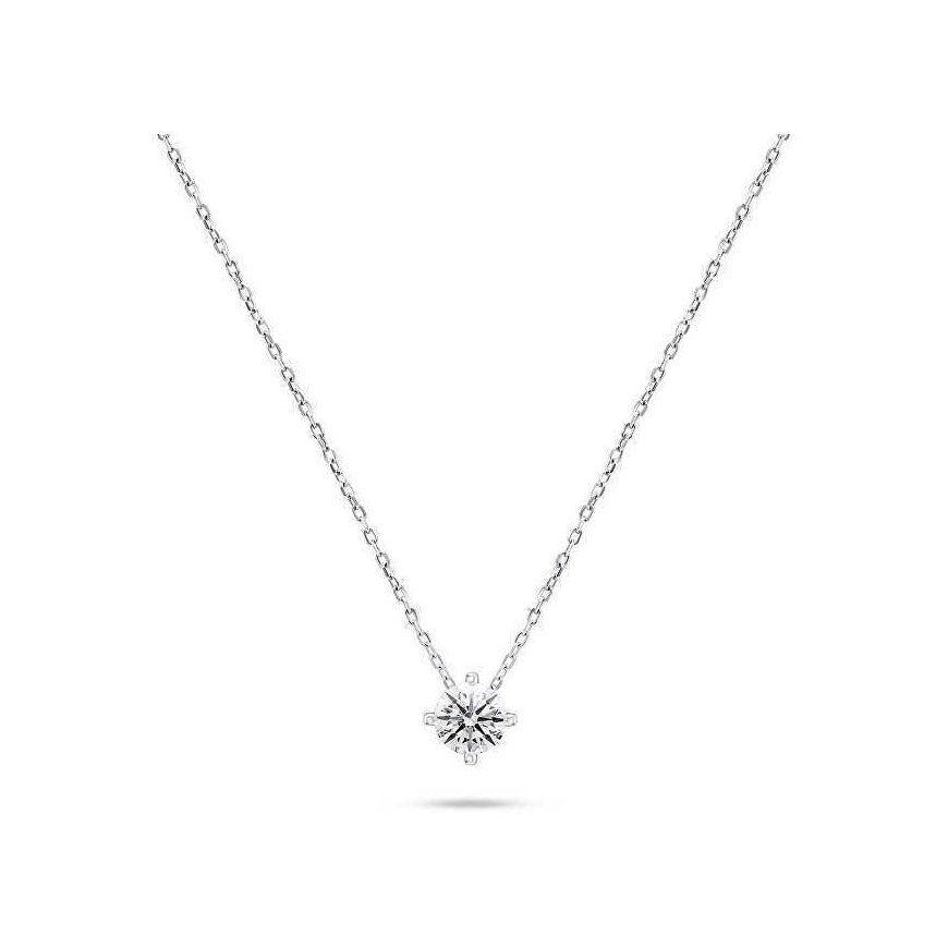 Brilio Silver Minimalist silver necklace with zircon NCL73W