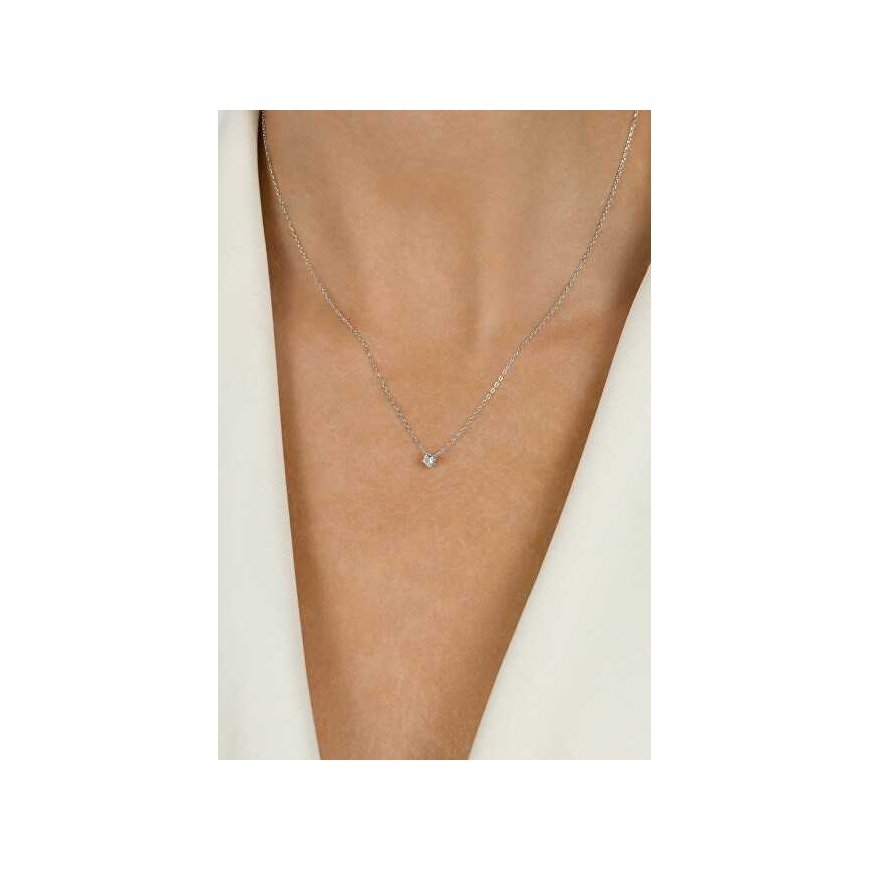 Brilio Silver Minimalistinis sidabrinis karoliai su cirkoniu NCL73W – 3