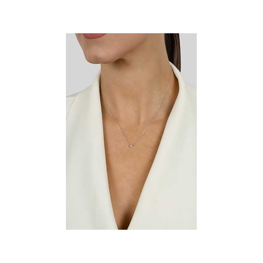 Brilio Silver Minimalist silver necklace with zircon NCL73W – 4
