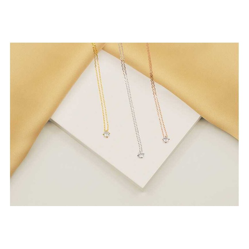Brilio Silver Minimalist silver necklace with zircon NCL73W – 5
