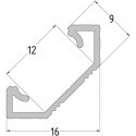 TST PROFILE WITH BULB FOR LED STRIPS PR-LED/CA/2M CORNER Silver TST PROFILE WITH BULB FOR LED STRIPS PR-LED/CA/2M CORNER Silver