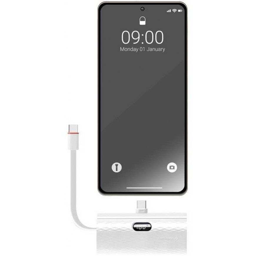 FORCELL F-ENERGY maitinimo kištukas F5K3 maitinimo blokas su įmontuota jungtimi Type C PD 20W 5000 mAh baltas – 2