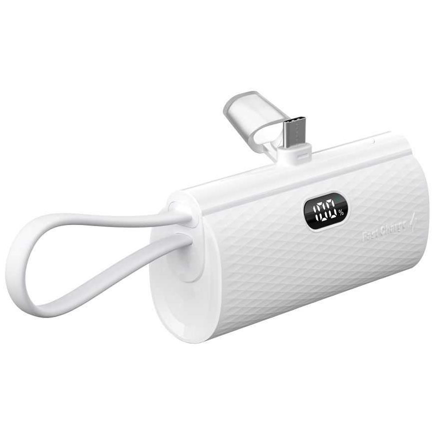 FORCELL F-ENERGY power plug F5K3 power bank with built-in connector Type C PD 20W 5000 mAh white – 4