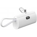 FORCELL F-ENERGY virtapistoke F5K3 virtapankki sisäänrakennetulla liittimellä Tyyppi C PD 20W 5000 mAh valkoinen FORCELL F-ENERGY virtapistoke F5K3 virtapankki sisäänrakennetulla liittimellä Tyyppi C PD 20W 5000 mAh valkoinen