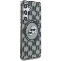 Karl Lagerfeld Button Karl&Choupette Heads On KL Pattern MagSafe Samsung Galaxy S25 puhelimen kuori musta