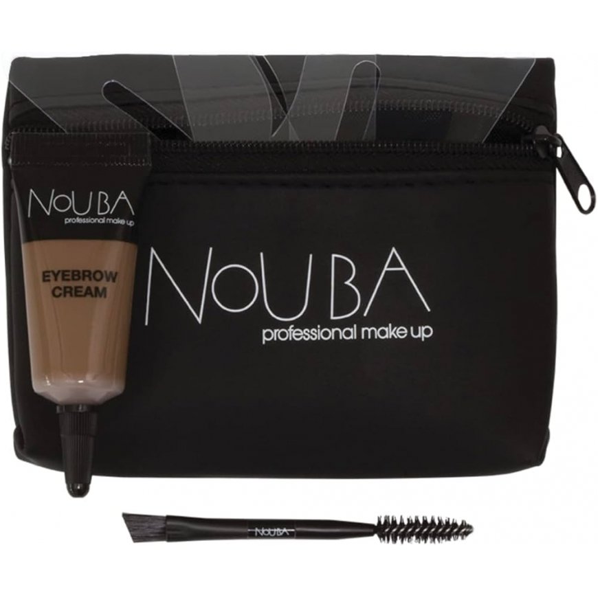 10 Set Nouba: Nouba, Eyebrow + Nouba, Eyebrow Gel, 7 ml + Textile Makeup Bag, Juodas – 2