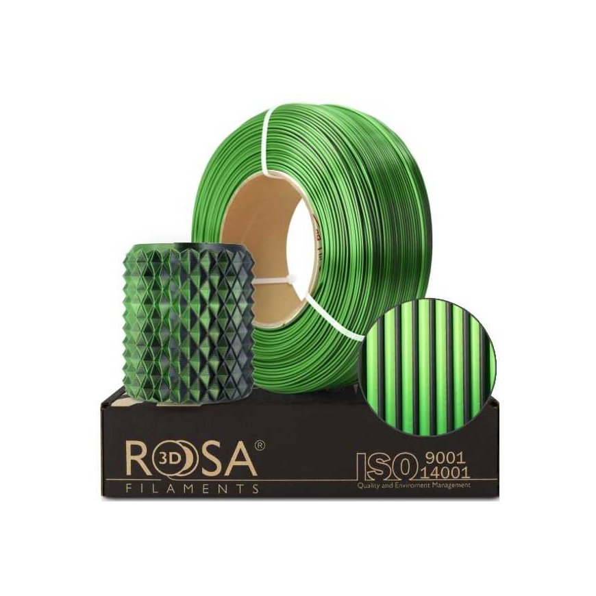 Rosa3D Refill PLA Magic Silk filament 1.75mm 1kg - Mistic Green – 4