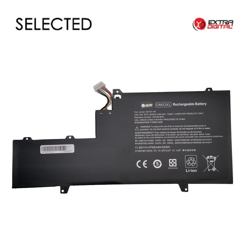 Replacement Battery for Laptop HP OM03XL / 4700mAh / 54Wh / 11.55V