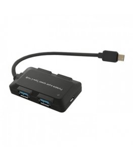 Qoltec 50502 interfeisa centrmezgls USB 3.2 Gen 1 (3.1 Gen 1) Type-C Melns