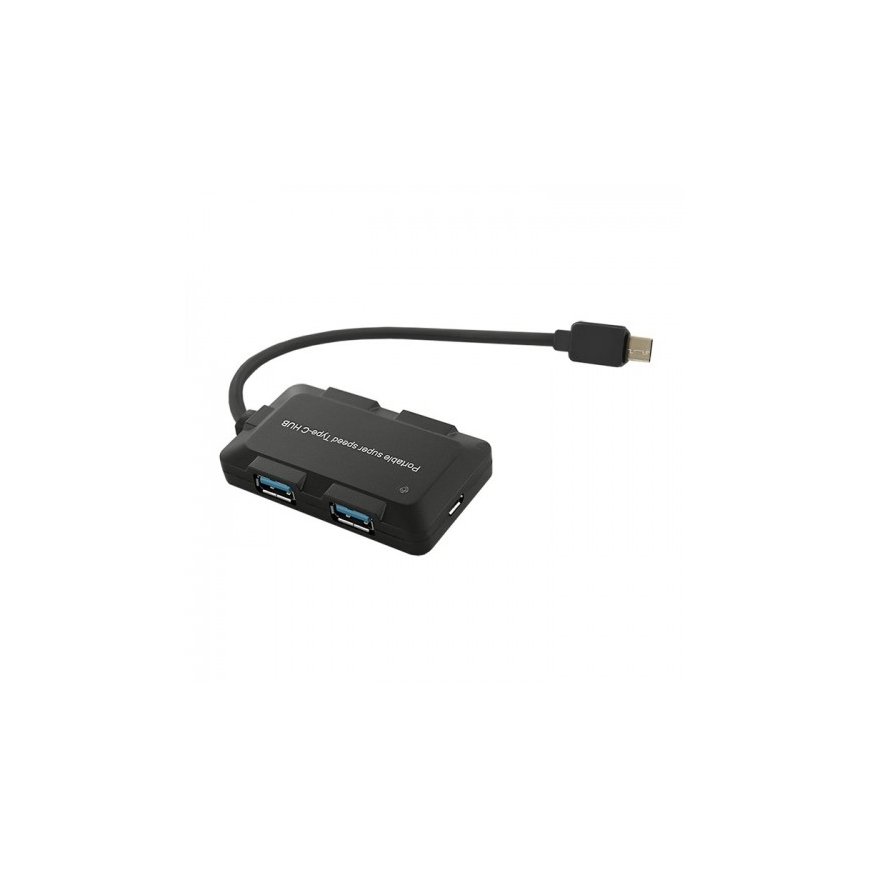 Qoltec 50502 interfeisa centrmezgls USB 3.2 Gen 1 (3.1 Gen 1) Type-C Melns