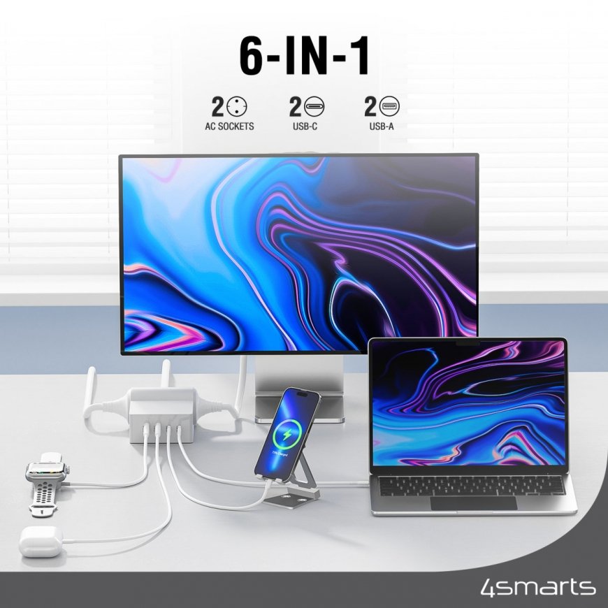 4smarts 540559 удлинитель 1,5 m 2 розетка(и) Для помещений Белый – 5