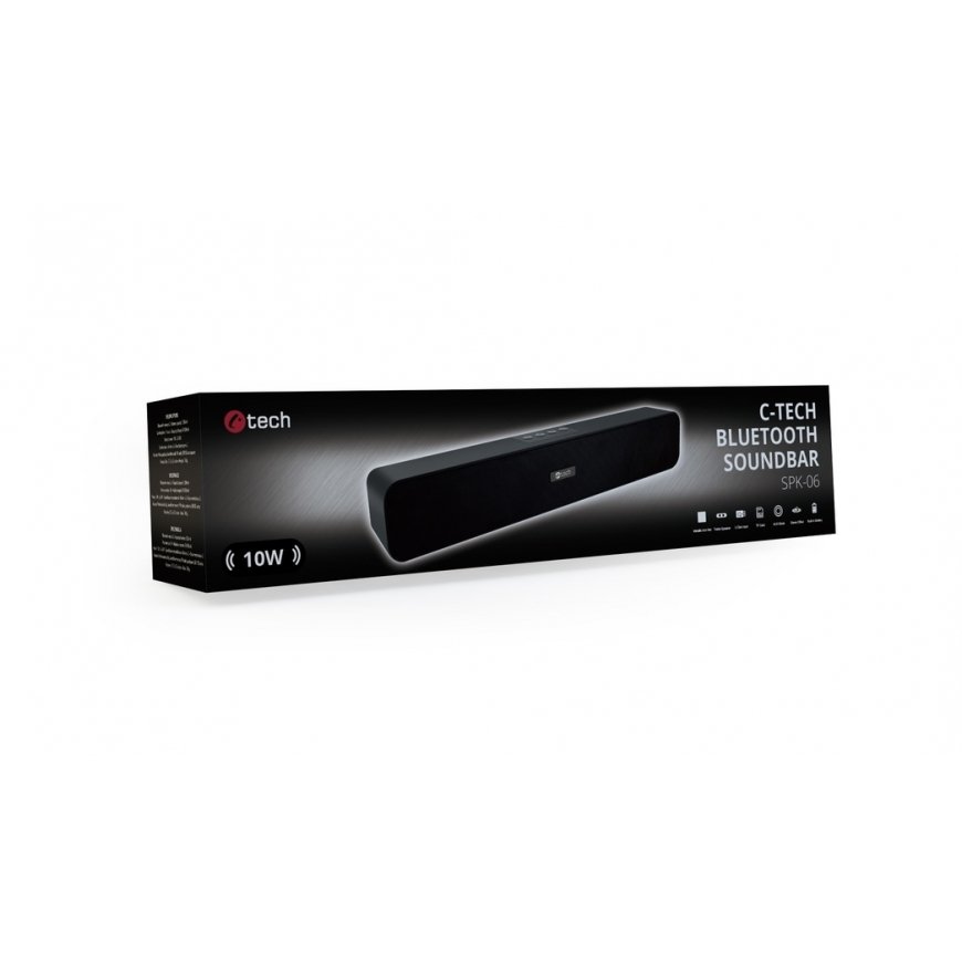 C-TECH SPK-06 soundbar-kaiutin musta 10 W – 4