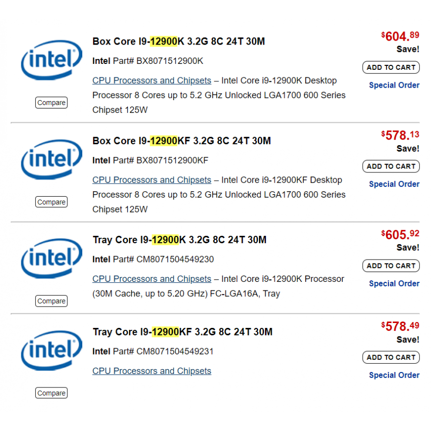 Intel Core i9-12900KF CM8071504549231 Tray – 2
