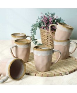 Hermia Mug Set (6 pieces) Shizen Q38 - Powder