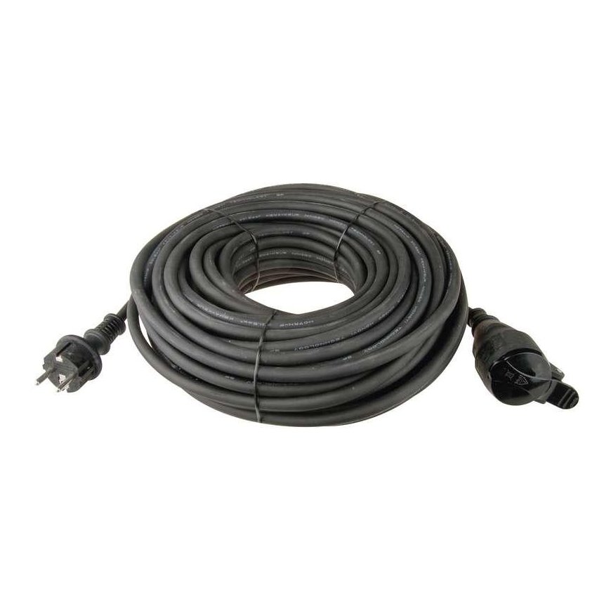 Emos Ilgiklis 1 lizdo 10m su įžeminimu 3x1.5 mm² IP44 su gumine izoliacija, juodas