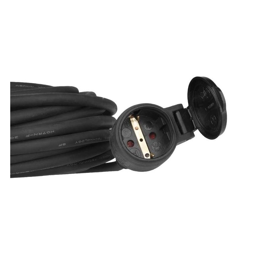 Emos Ilgiklis 1 lizdo 10m su įžeminimu 3x1.5 mm² IP44 su gumine izoliacija, juodas – 2