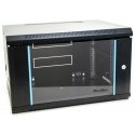 XtendLan 19" wall cabinet 6U 600x450, load capacity 60 kg, glass doors, welded, black XtendLan 19" wall cabinet 6U 600x450, load capacity 60 kg, glass doors, welded, black