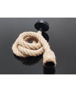 Lamp with jute cord, E27, 1.5m, LED line